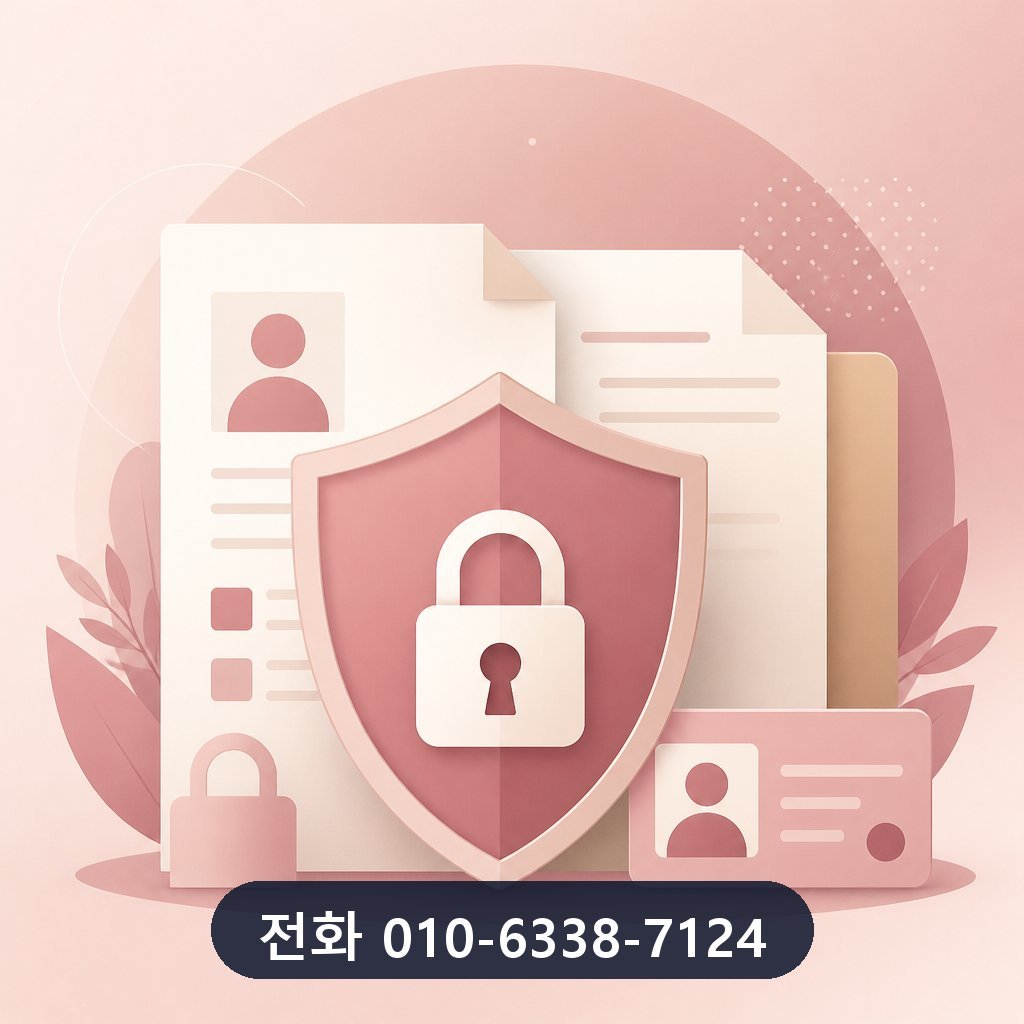카드깡 서비스 개인정보 보호 이미지 · 문의 010-6338-7124